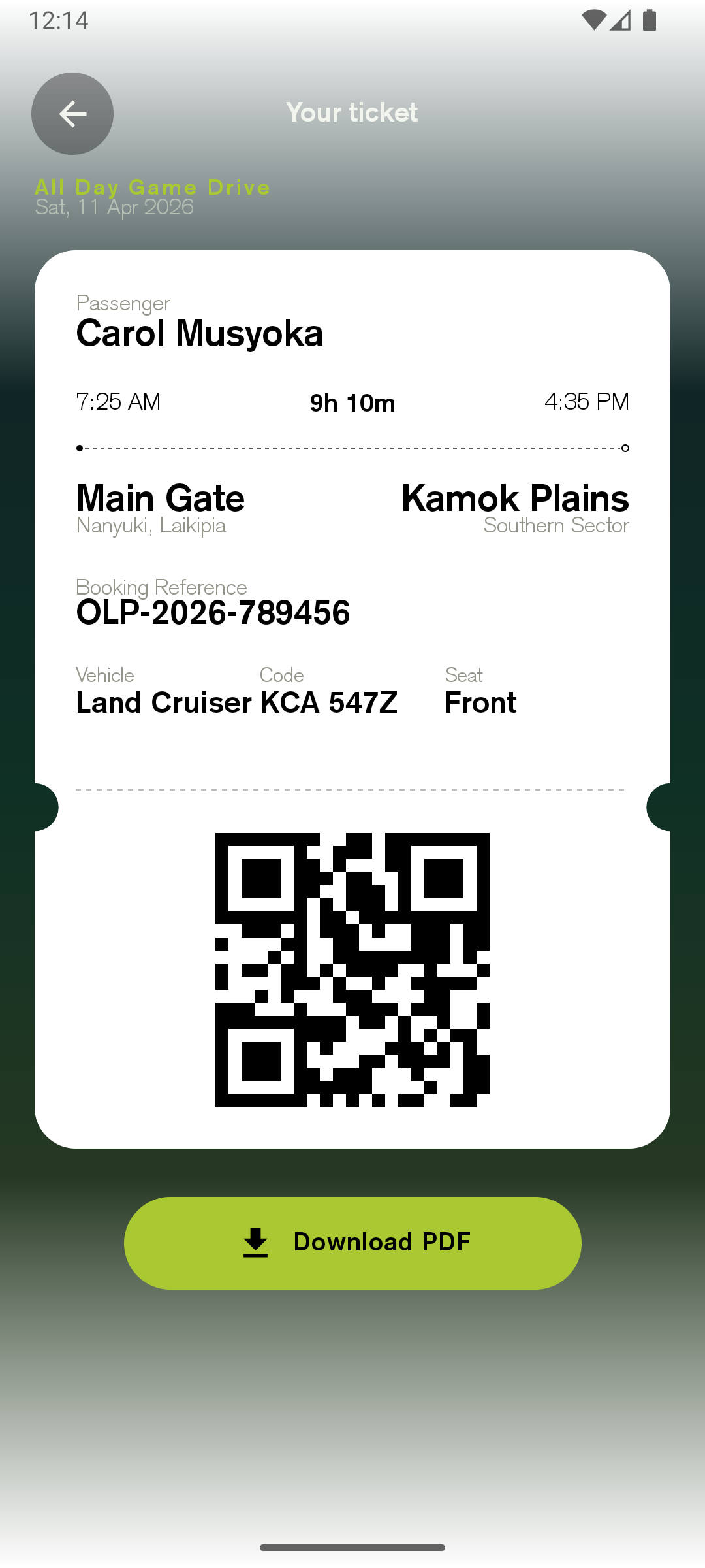 Ol Pejeta ticket